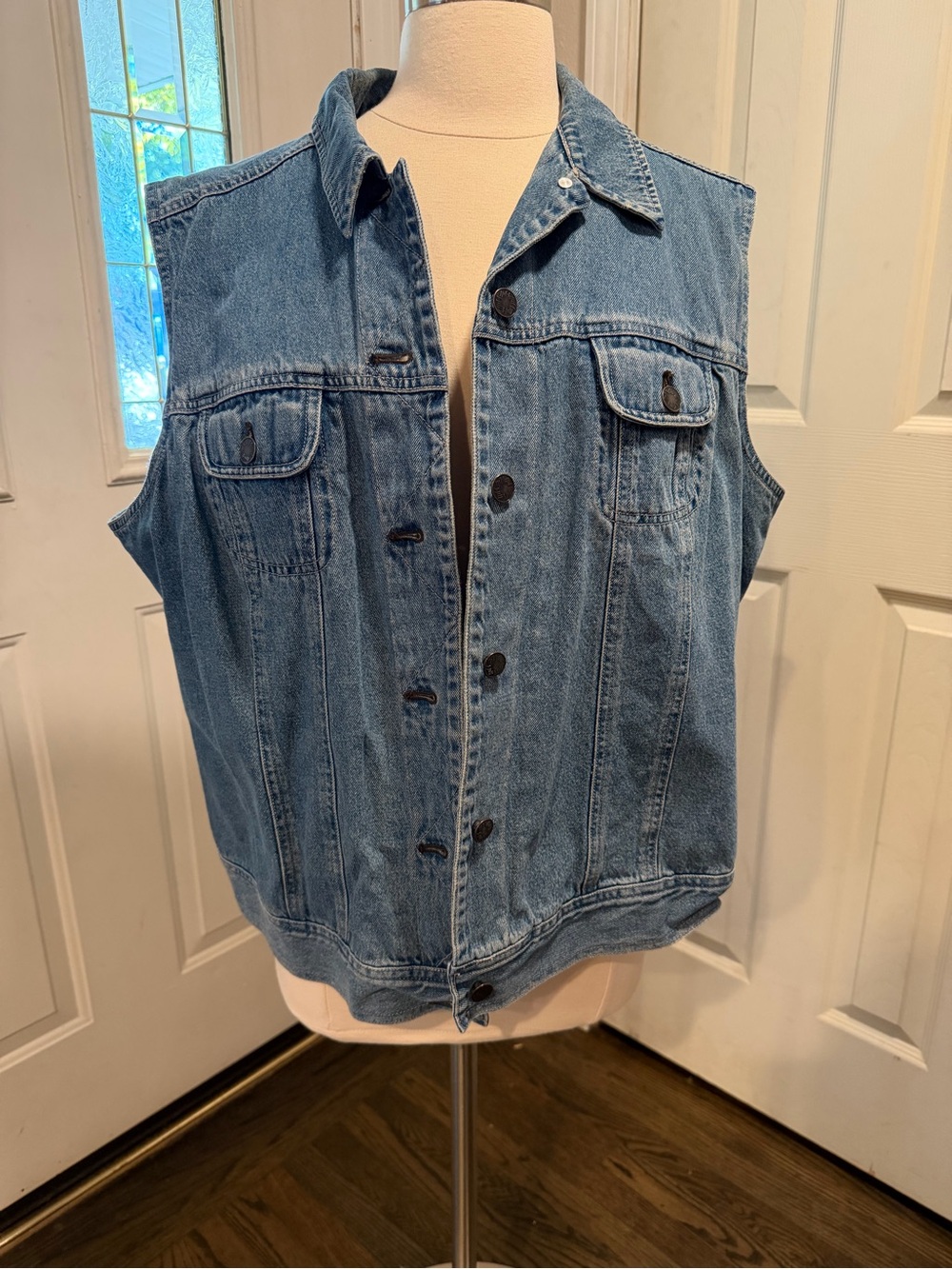 J. Jill Light Blue Denim Vest with Button Front